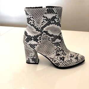 Snake Print Sock Boots